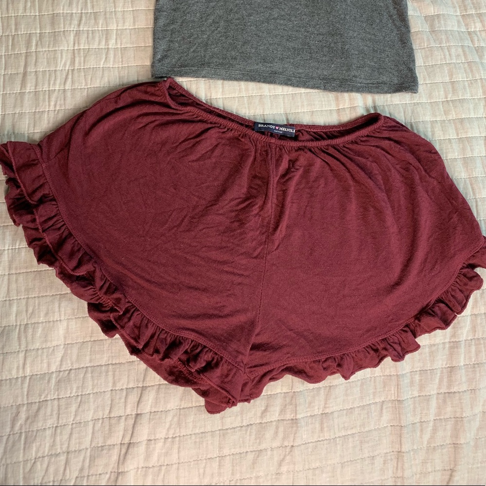 Brandy Melville comfy cotton shorts w/ruffles